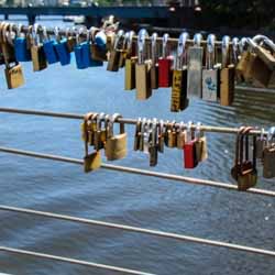 Love locks on the bridge